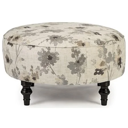 Transitional Round Cocktail Ottoman
